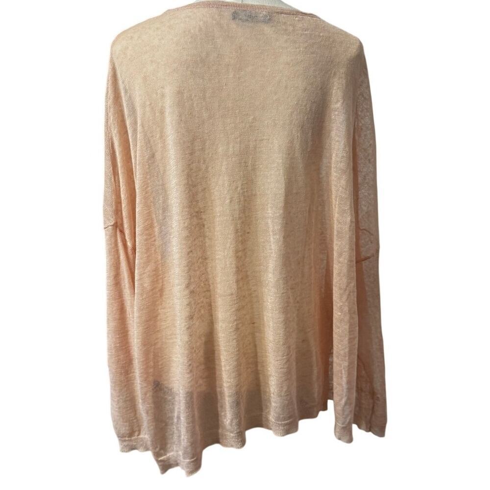 Ruti Lightweight Linen Blend Knit Sweater Blush Pink Oversized Drop Shoulder O/S - Picture 4 of 5